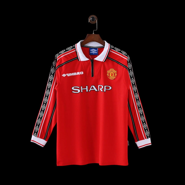 Manchester Utd Maillot Domicile Rétro Manches Longues 1998/1999 — vue 1