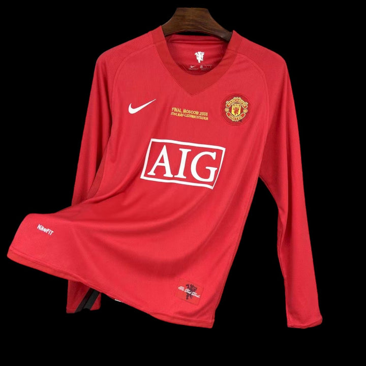 Manchester Utd Maillot Domicile UCL Rétro Manches Longues 2007/08 — vue 1